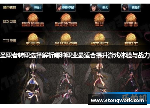 圣职者转职选择解析哪种职业最适合提升游戏体验与战力